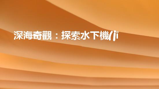 深海奇觀：探索水下機(jī)器人的未知世界！